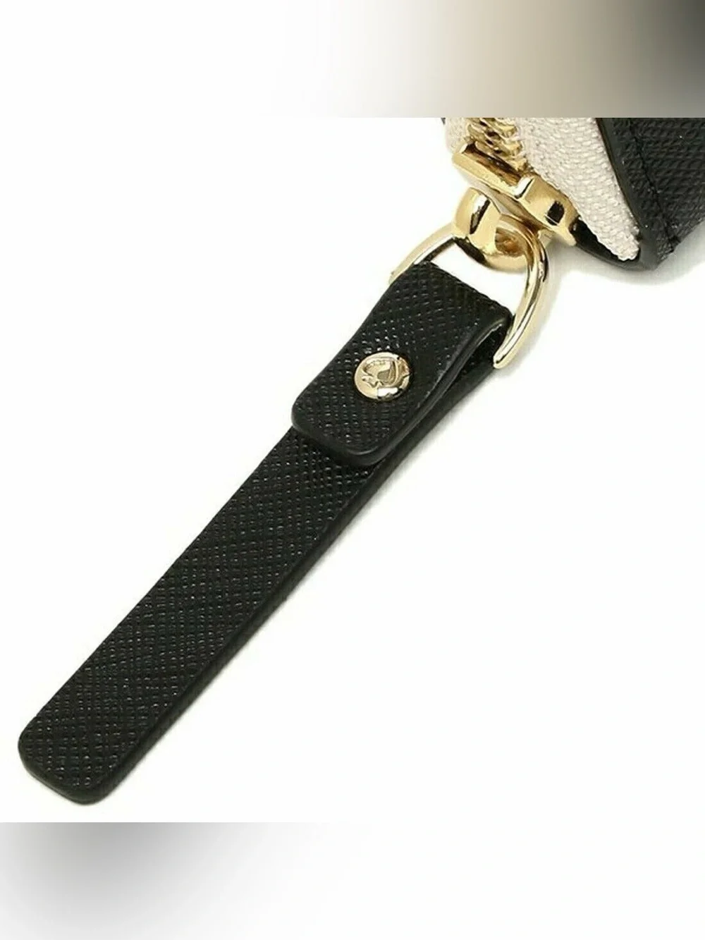 kate spade Cream and Black Zip-Around Wristlet Wallet